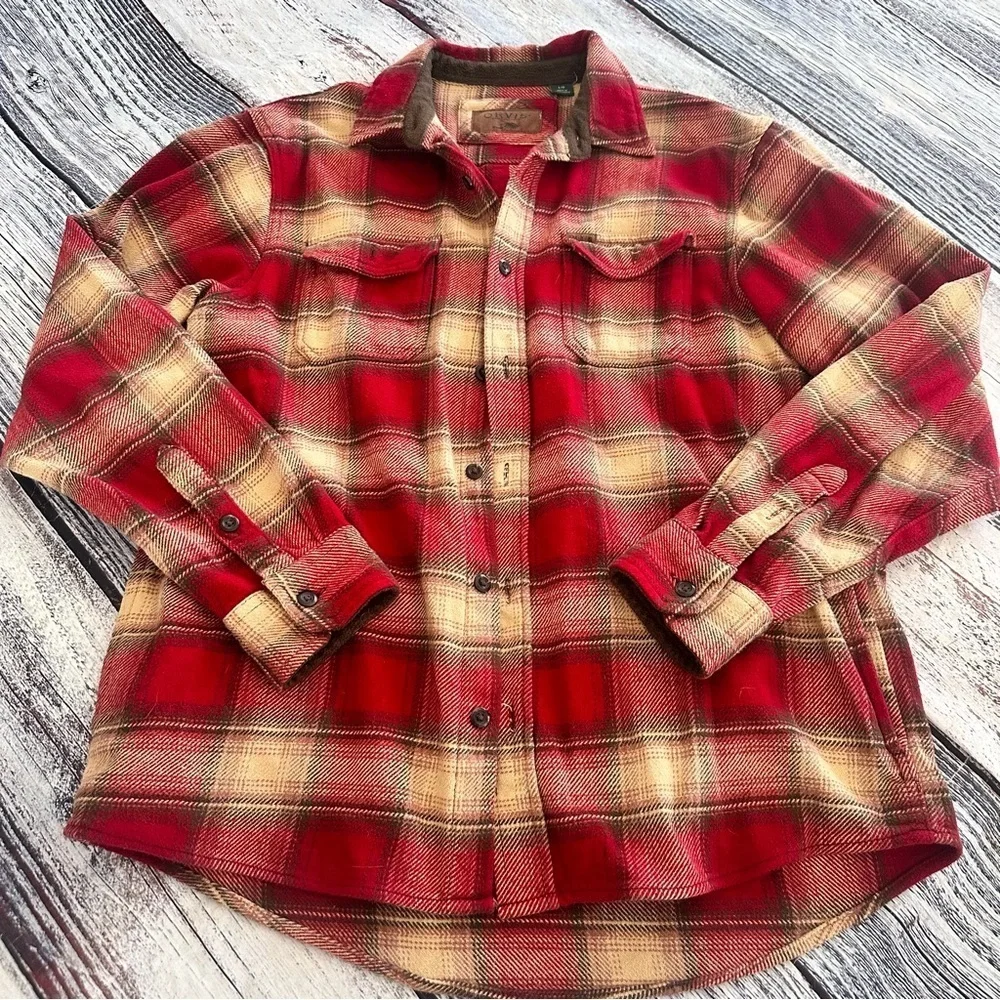 Orvis Big Bear Heavyweight Double Brushed Flannel Button Down Shirt with Pockets